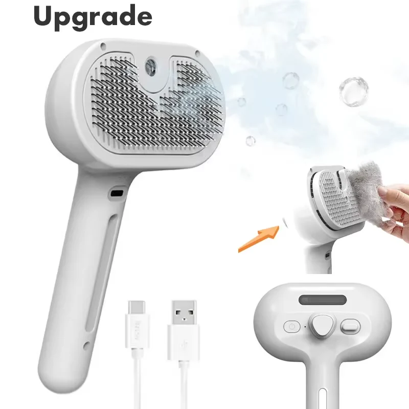 🐾 Self-Cleaning Mist Grooming Brush