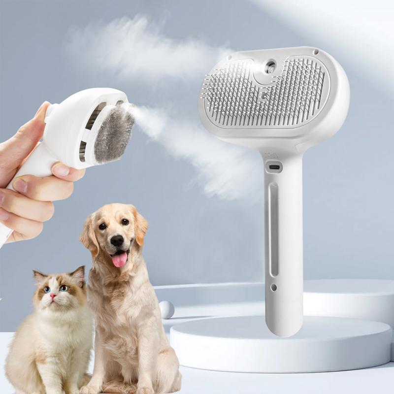 🐾 Self-Cleaning Mist Grooming Brush