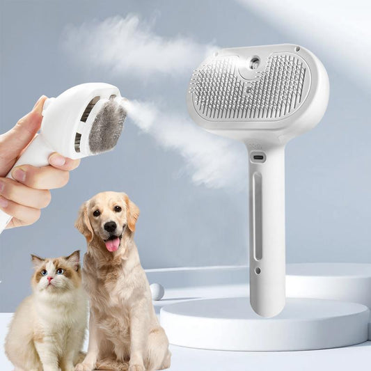 🐾 Self-Cleaning Mist Grooming Brush