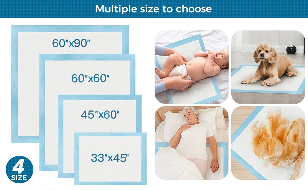 Zoomr™ Disposable 1500 ml Blue Pet Urine Pads for Small & Large Sizes-Pack of 100