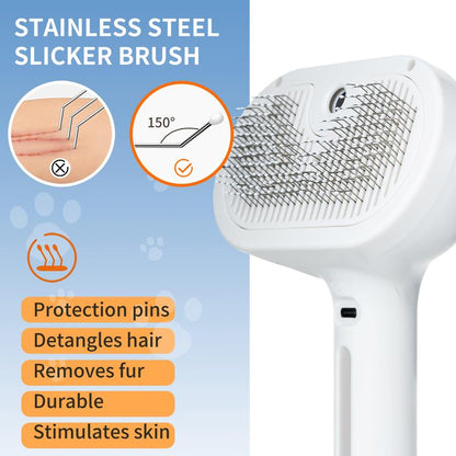 🐾 Self-Cleaning Mist Grooming Brush