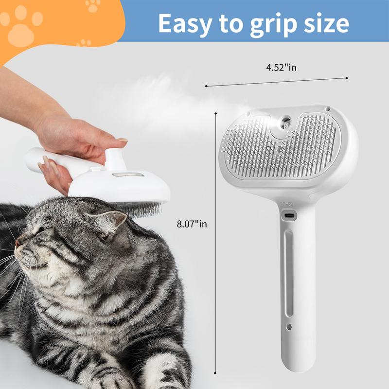 🐾 Self-Cleaning Mist Grooming Brush